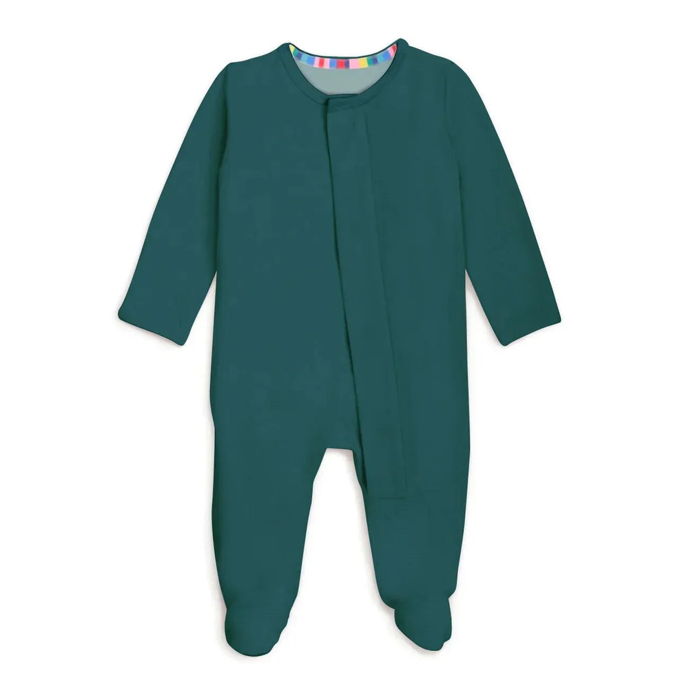 Emerald Magnetic Footie Romper , Emerald Magnetic Footie Romper - Newborn
