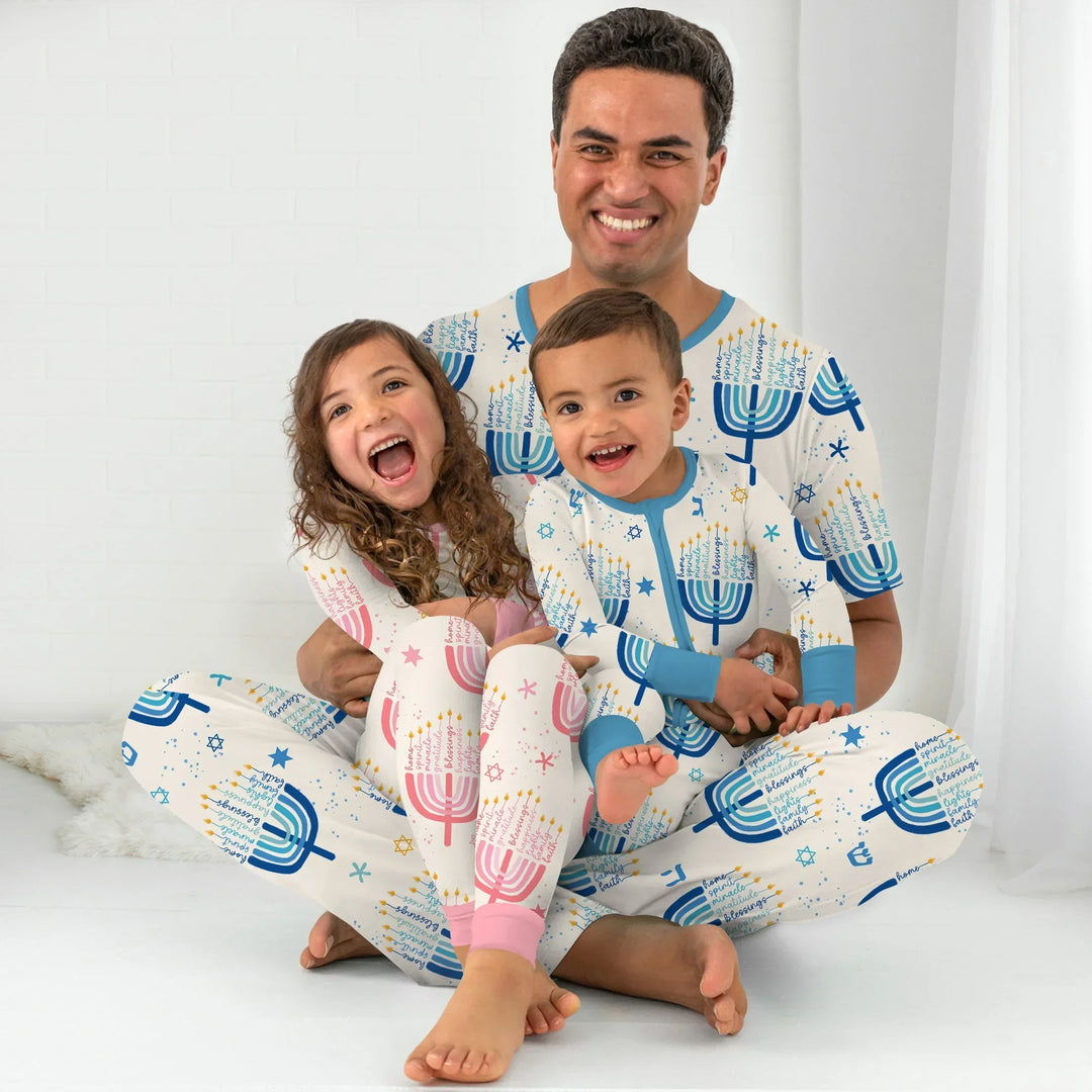 Hannukkah Menorah Family Matching Convertible Zippy , Hannukkah Menorah Family Matching Convertible Zippy - 0-3M / Girl