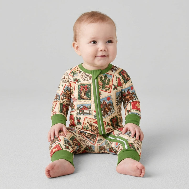 Western Christmas Stamps Bamboo Convertible Zippy