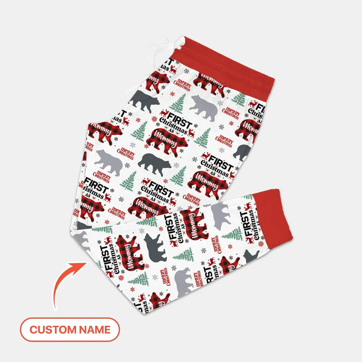 Custom Name Family Bear First Christmas Women Pajama Set , Custom Name Family Bear First Christmas Women Pajama Set - Only Pants / S