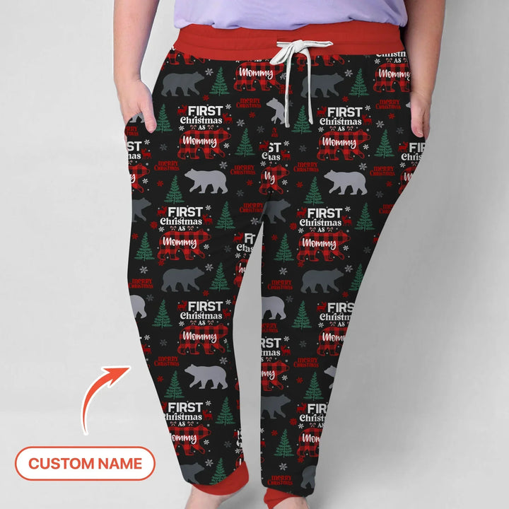 Custom Name Family Bear First Christmas Women Pajama Set , Custom Name Family Bear First Christmas Women Pajama Set - Only Shirt / S