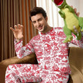 Family Christmas Chinoiserie Pajama Custom Men's Pajama Set , Family Christmas Chinoiserie Pajama Custom Men's Pajama Set - Only Shirt / XS / Blue