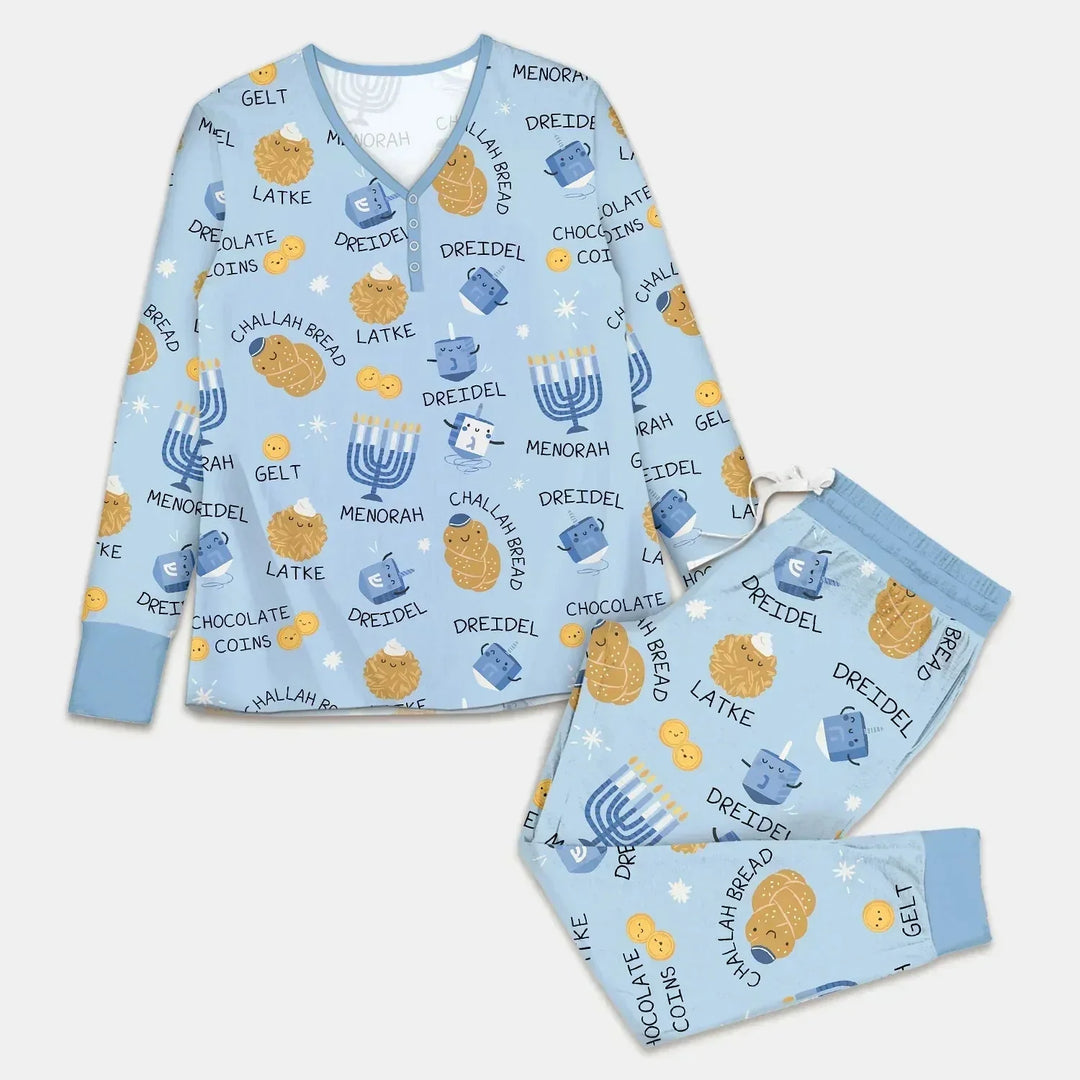 Family Hanukkah Matching Men's Pajama Set , Family Hanukkah Matching Men's Pajama Set - Only Shirt / XS / Blue