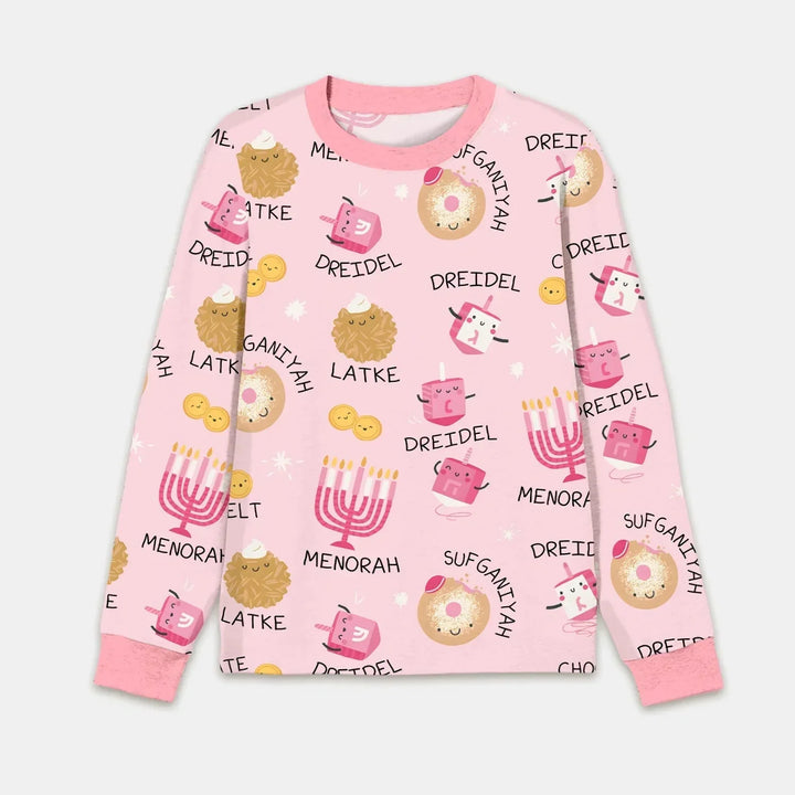 Family Hanukkah Matching Men's Pajama Set , Family Hanukkah Matching Men's Pajama Set - Only Shirt / XS / Pink