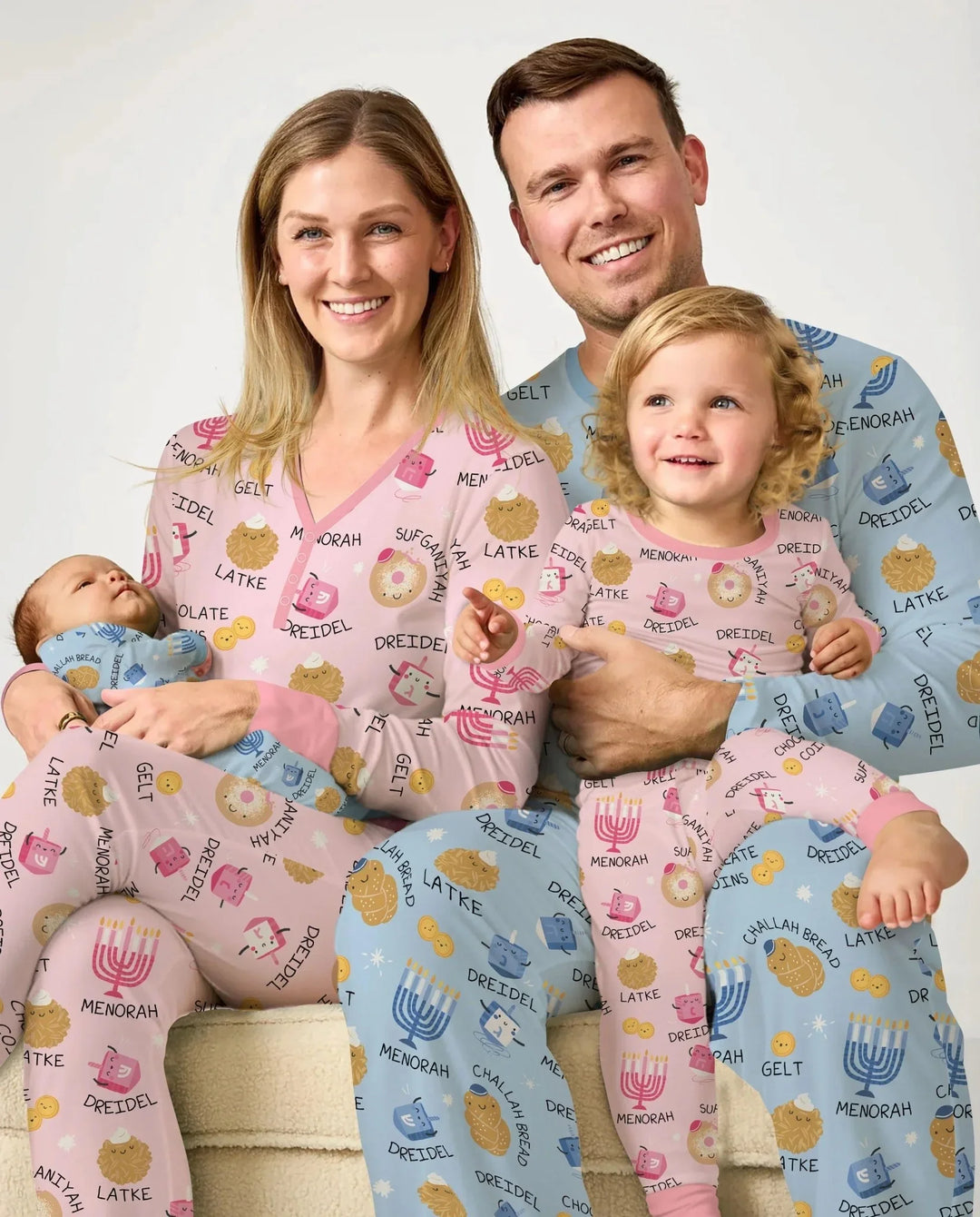 Family Hanukkah Matching Women Pajama Set , Family Hanukkah Matching Women Pajama Set - Only Shirt / S / Blue