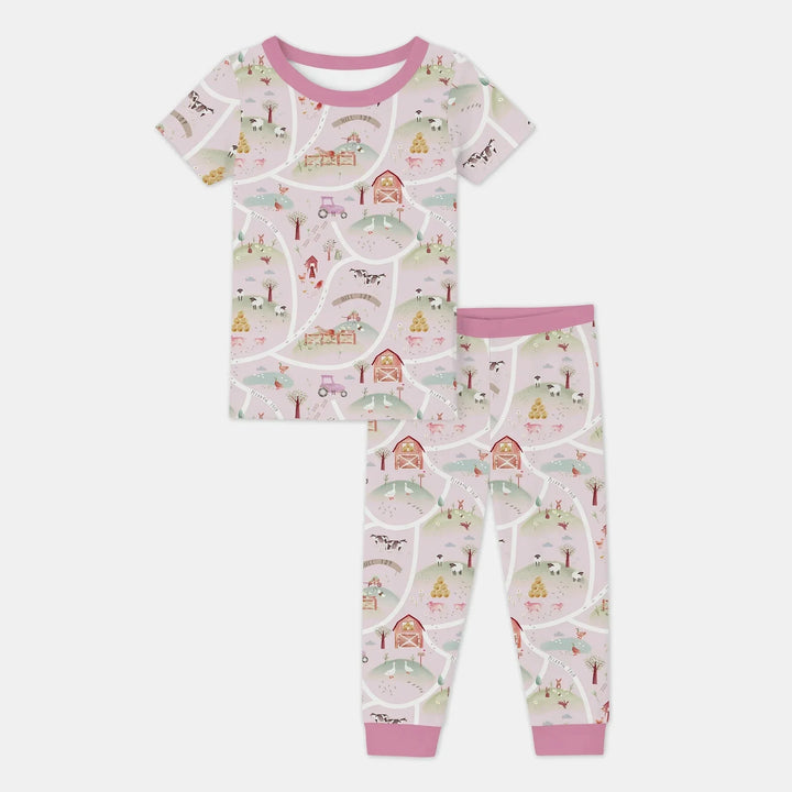 Farm Meadow Route Map Two Piece Short Sleeve Pajama Set , Farm Meadow Route Map Two Piece Short Sleeve Pajama Set - 12-18M