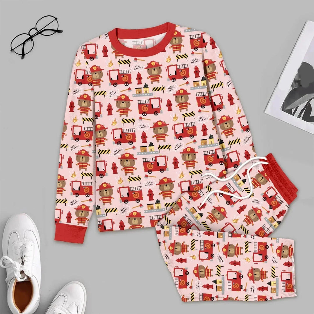 Firefighter Bears Men's Pajama Set , Firefighter Bears Men's Pajama Set - XS