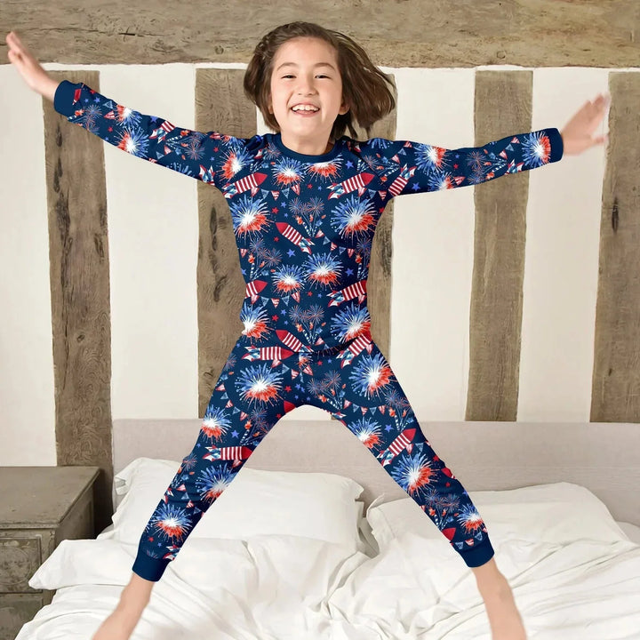Firework Two Piece Long Sleeve Pajama Set , Firework Two Piece Long Sleeve Pajama Set - 12-18M