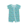Fishes and Crabs Shorty Zippered Romper , Fishes and Crabs Shorty Zippered Romper - 0-3M