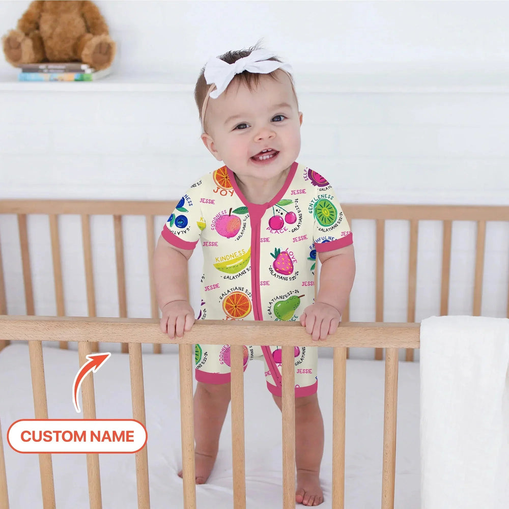 Fruit Of The Spirit Custom Name Shorty Zippy , Fruit Of The Spirit Custom Name Shorty Zippy - 0-3M