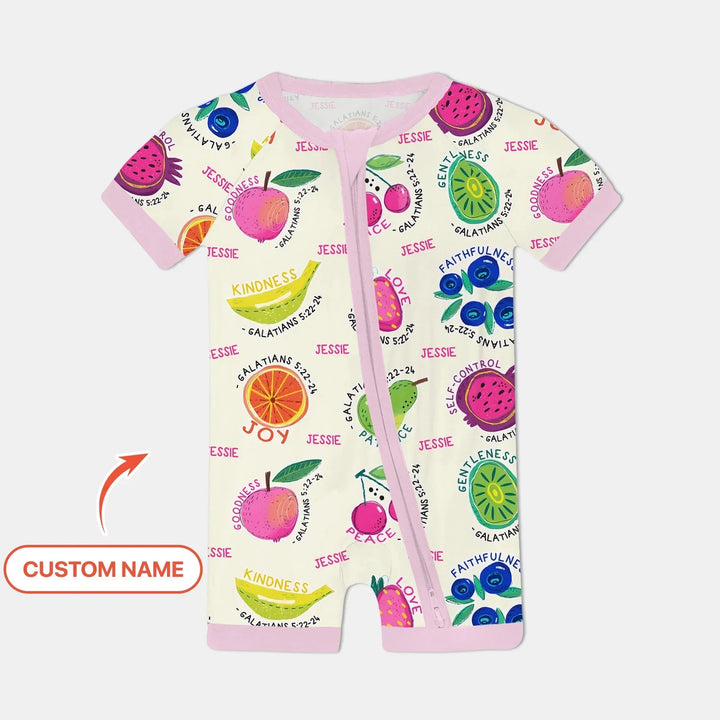 Fruit Of The Spirit Custom Name Shorty Zippy , Fruit Of The Spirit Custom Name Shorty Zippy - 0-3M