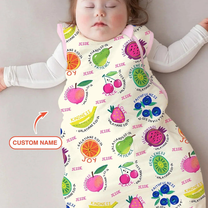 Fruit Of The Spirit Custom Name Sleep Bag , Fruit Of The Spirit Custom Name Sleep Bag - XS / 0.5 TOG