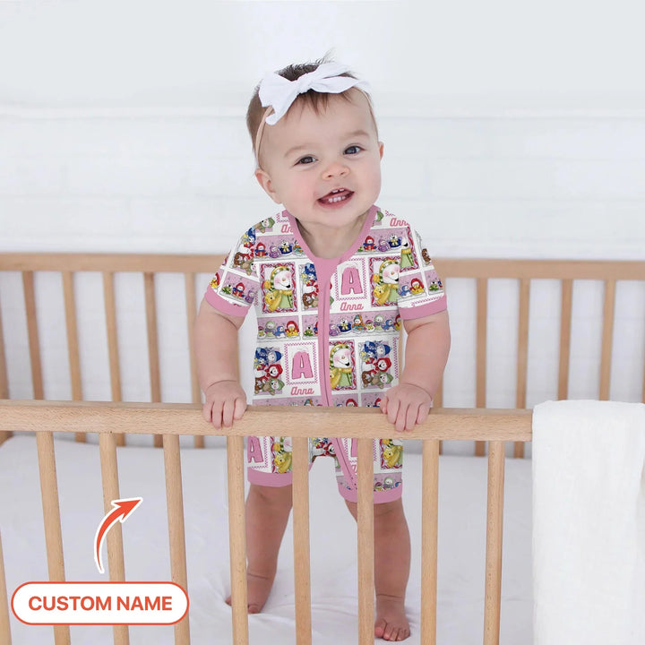 Frosty Friends Custom Name Bamboo Shorty Zippy