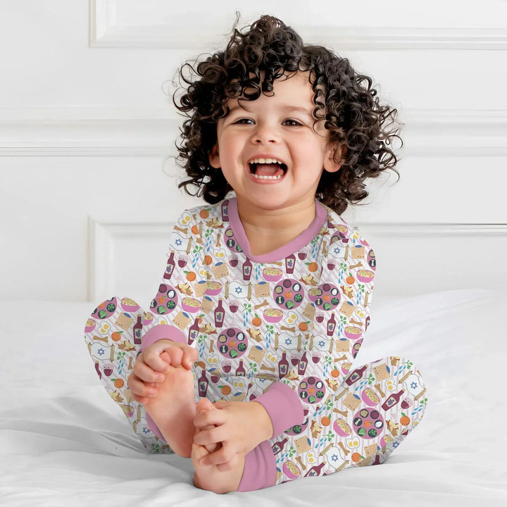 Passover Meal Bamboo Two Piece Long Sleeve Pajama Set