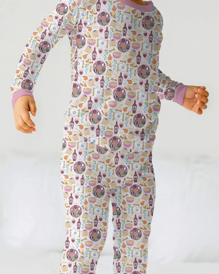 Passover Meal Bamboo Two Piece Long Sleeve Pajama Set