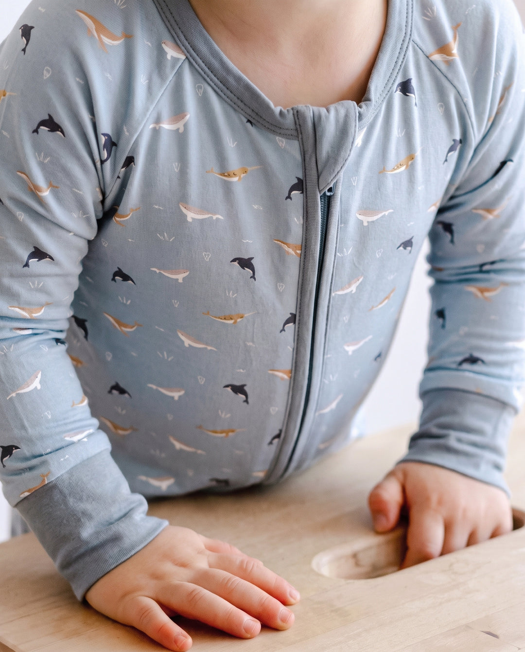 Narwhal Drift Bamboo Convertible Zipper Romper