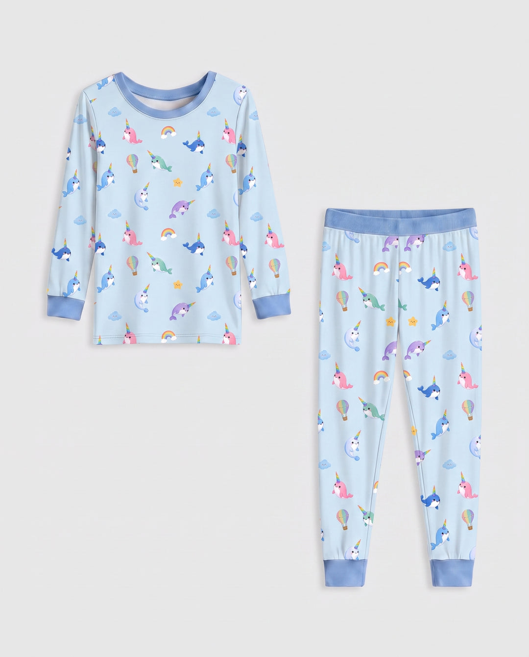 Soft Breeze Narwhal Dreams Bamboo Two Piece Long Sleeve Pajama Set
