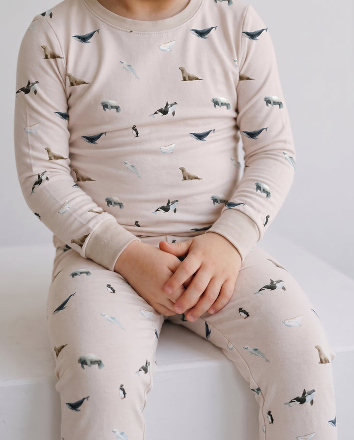 Arctic Ocean Friends Bamboo Two Piece Long Sleeve Pajama Set