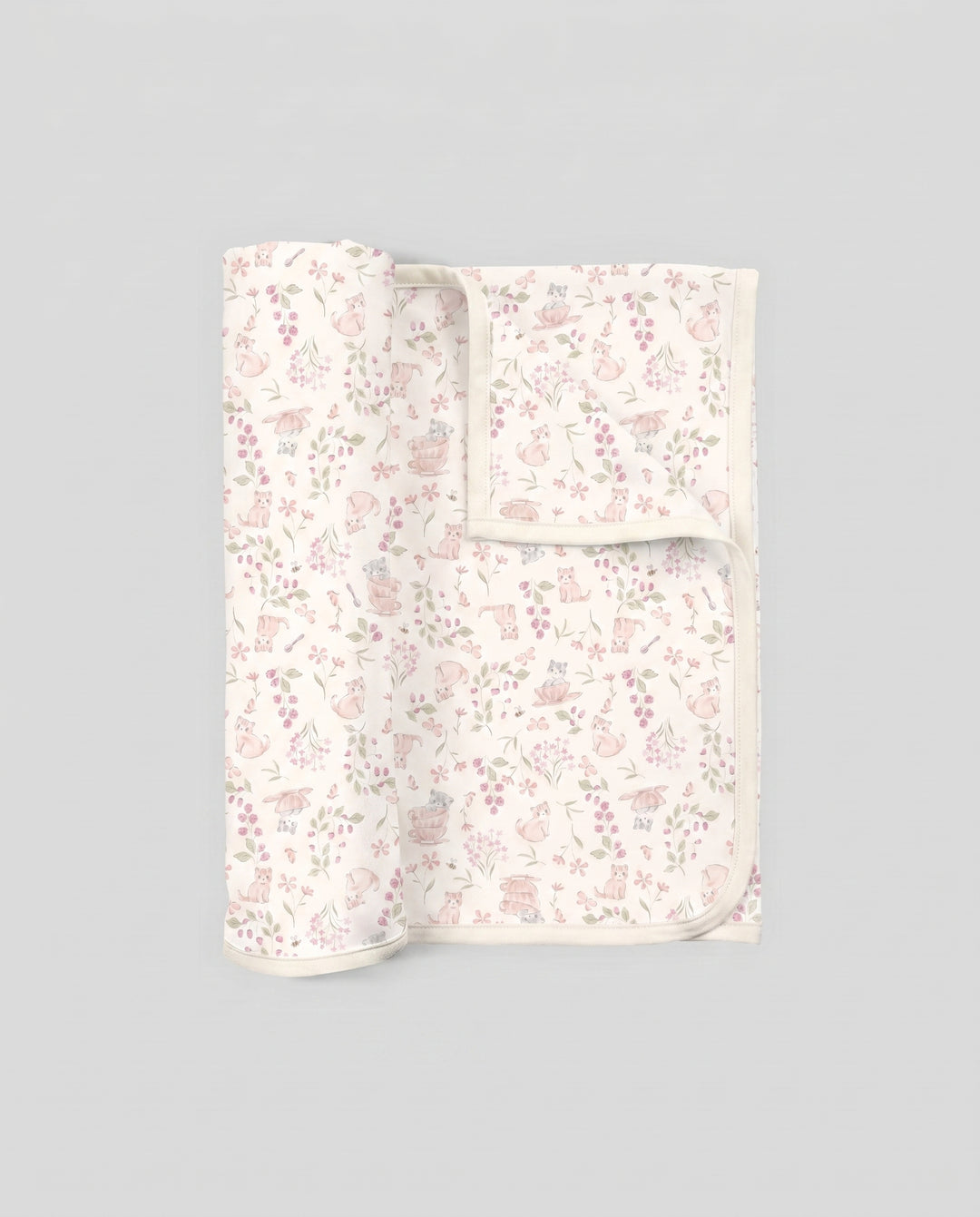 Berry Meadow Friends Bamboo Swaddle Blanket