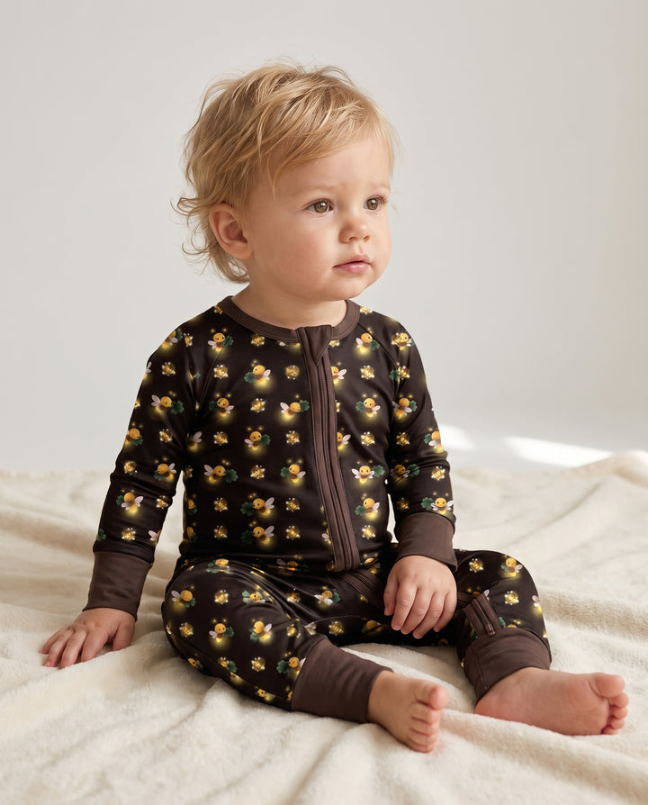 Firefly Lantern Glow Bamboo Convertible Zipper Romper