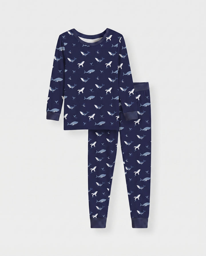 Tiny Whale Tide Bamboo Two Piece Long Sleeve Pajama Set