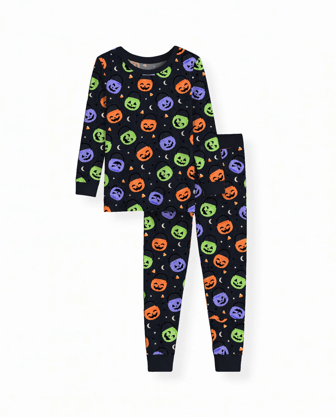 Trick or Treat Bucket Toss Bamboo Two Piece Long Sleeve Pajama Set