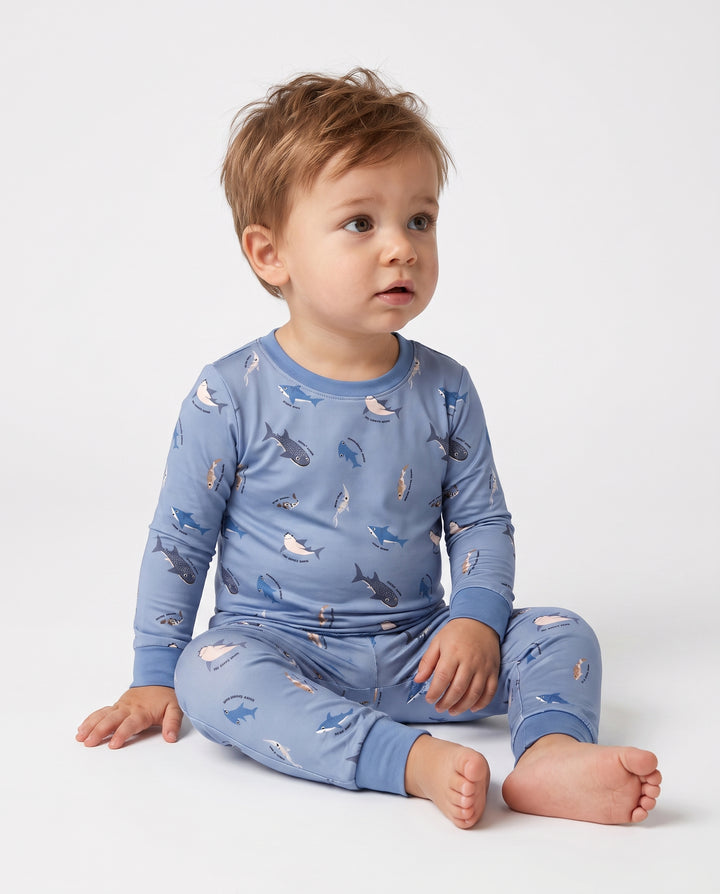 Shark Squad Sampler Bamboo Two Piece Long Sleeve Pajama Set