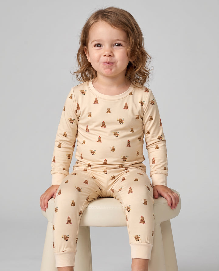 Little Bear Play Days Bamboo Two Piece Long Sleeve Pajama Set