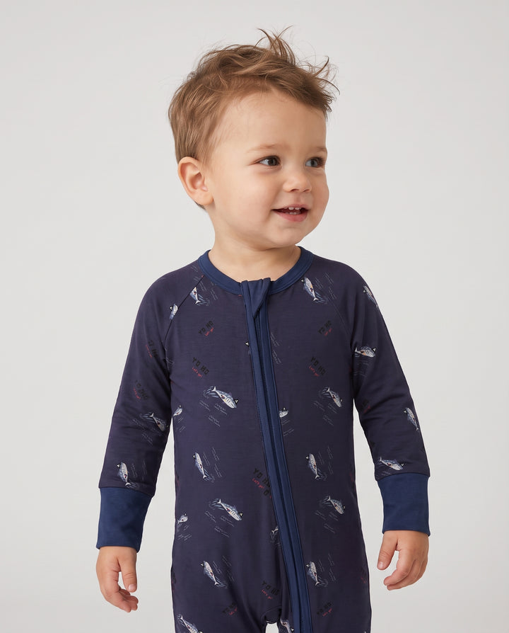 Yo Ho Squid Patrol Bamboo Convertible Zipper Romper