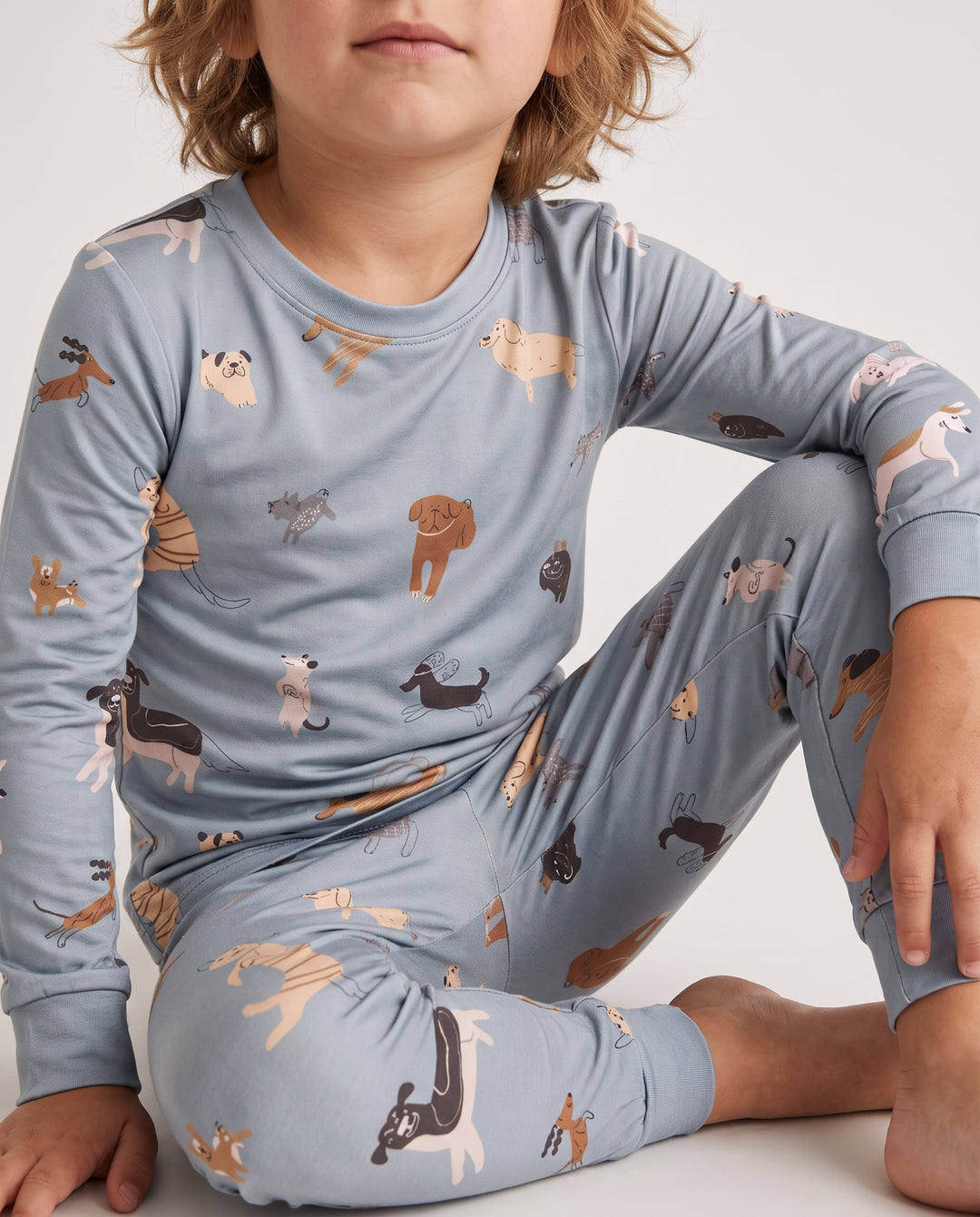 Playful Dog Parade Bamboo Two Piece Long Sleeve Pajama Set
