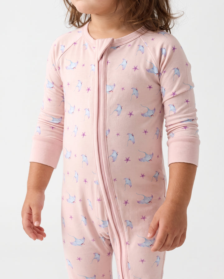 Pastel Manta Wishes Bamboo Convertible Zipper Romper