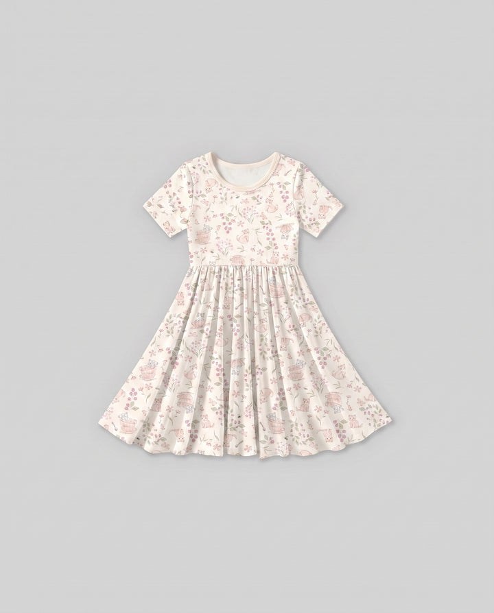 Berry Meadow Friends Bamboo Twirl Dress