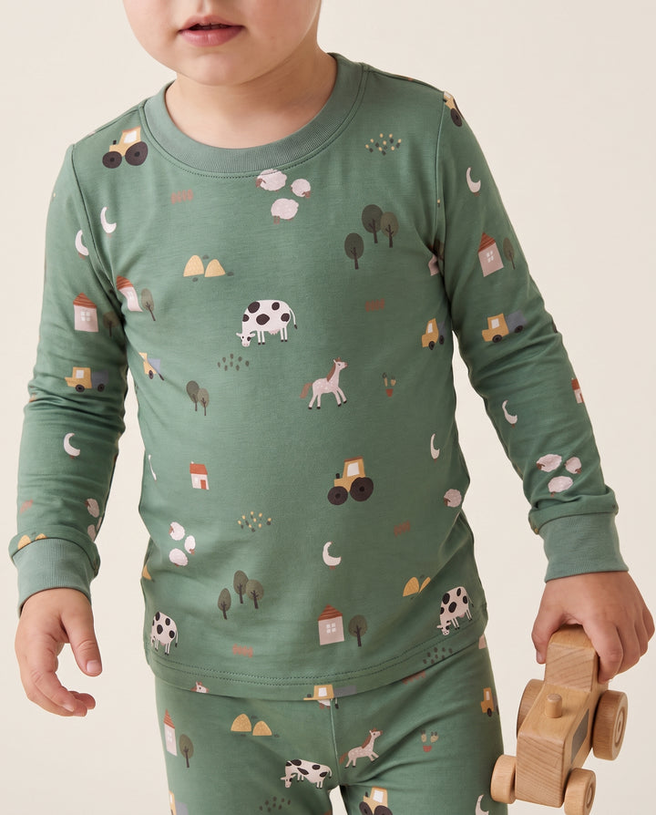 Mini Farm Life Bamboo Two Piece Long Sleeve Pajama Set