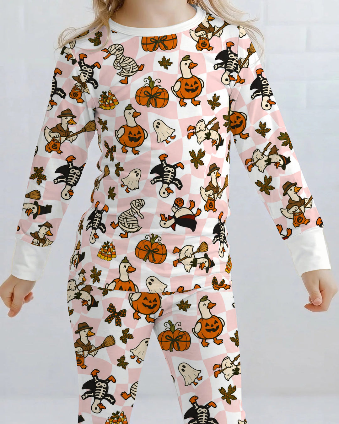 Halloween Goose Costume Party Bamboo Two Piece Long Sleeve Pajama Set