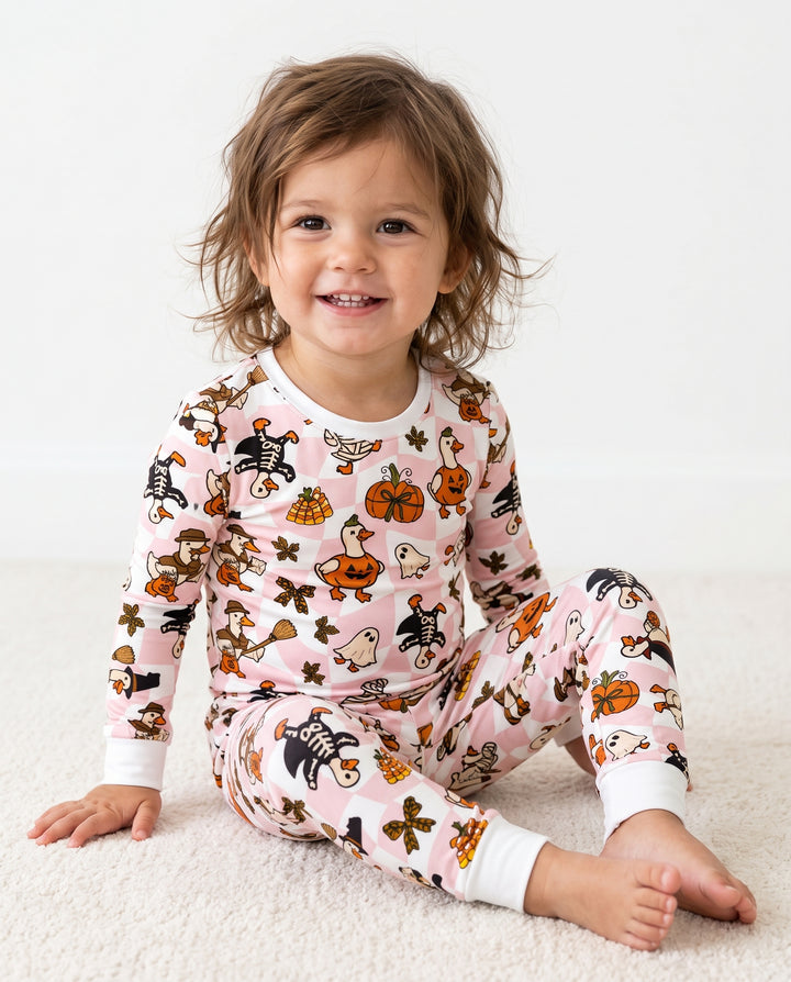 Halloween Goose Costume Party Bamboo Two Piece Long Sleeve Pajama Set