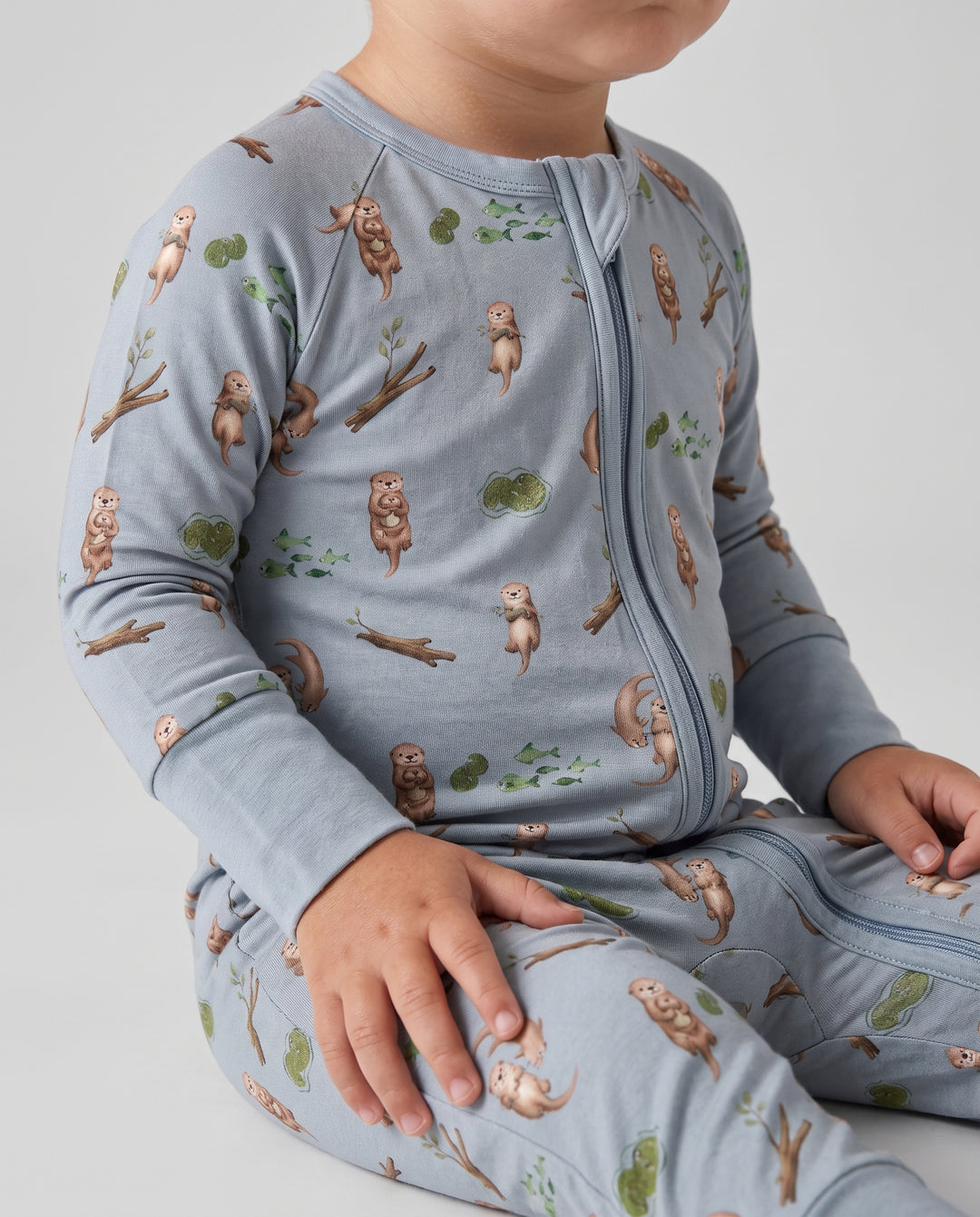Otter Family River Days Bamboo Convertible Zipper Romper