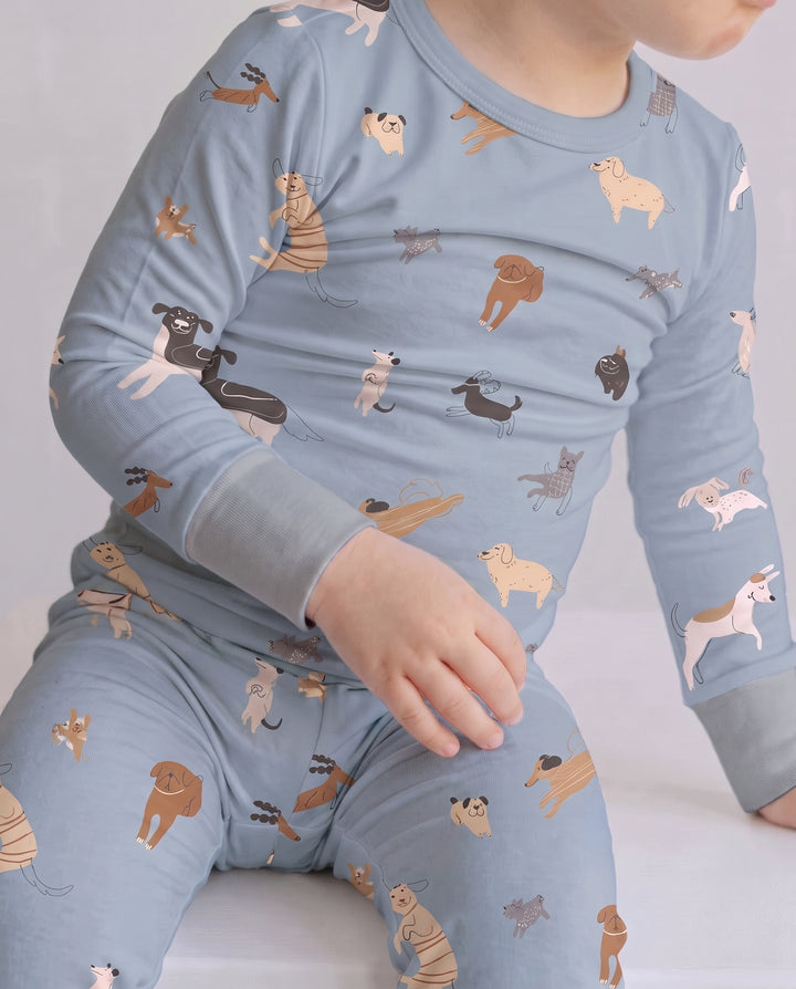 Playful Dog Parade Bamboo Two Piece Long Sleeve Pajama Set