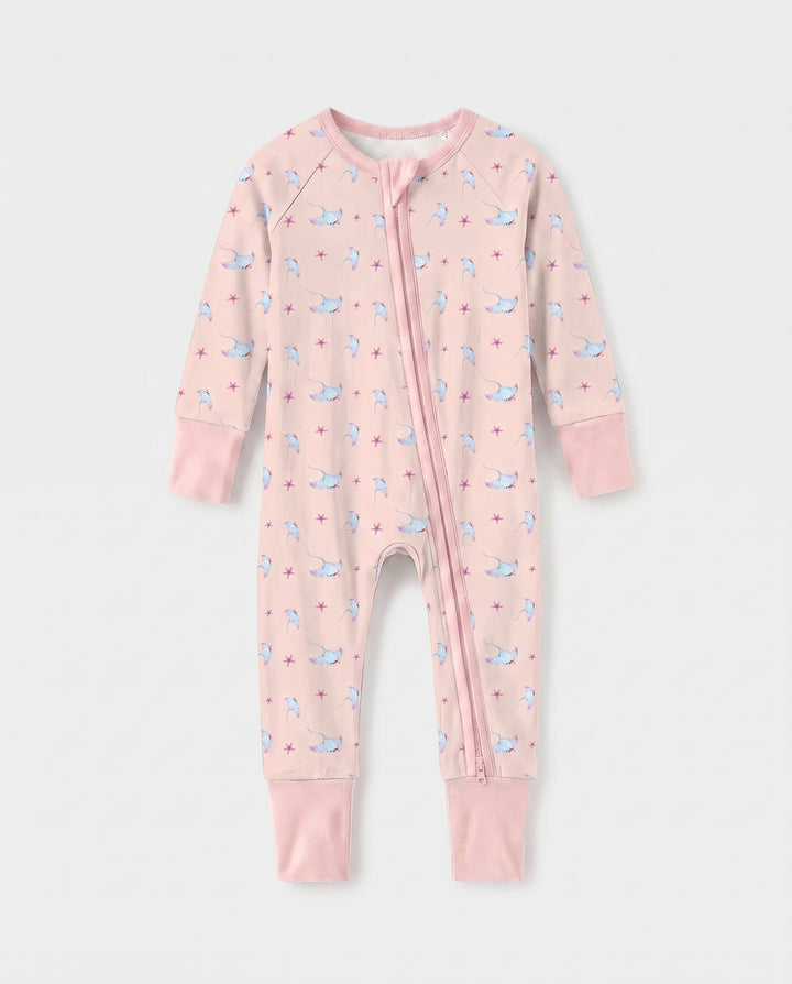 Pastel Manta Wishes Bamboo Convertible Zipper Romper