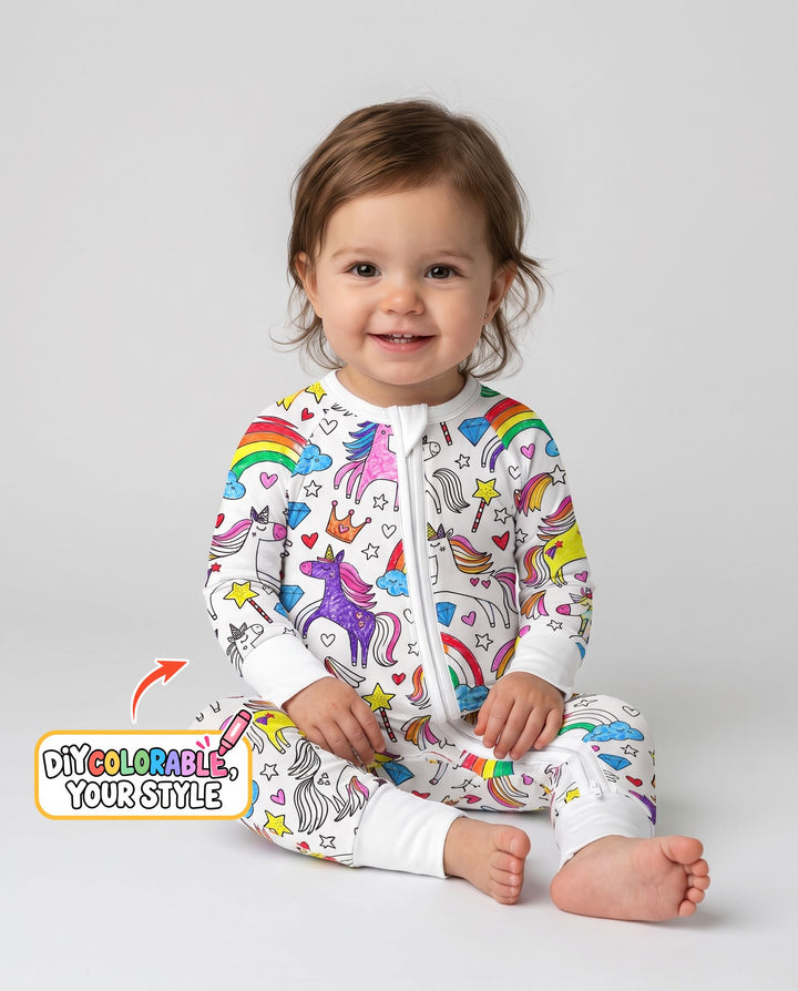 Rainbow Unicorn Magic Doodles Colorable Bamboo Convertible Zippy