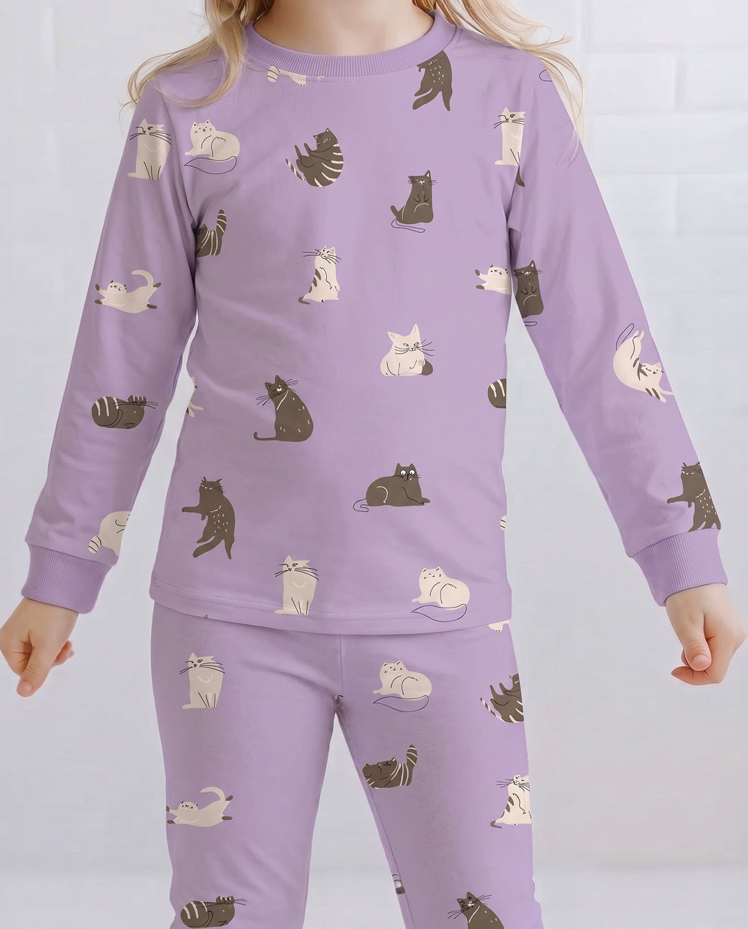 Cozy Cat Toss Bamboo Two Piece Long Sleeve Pajama Set