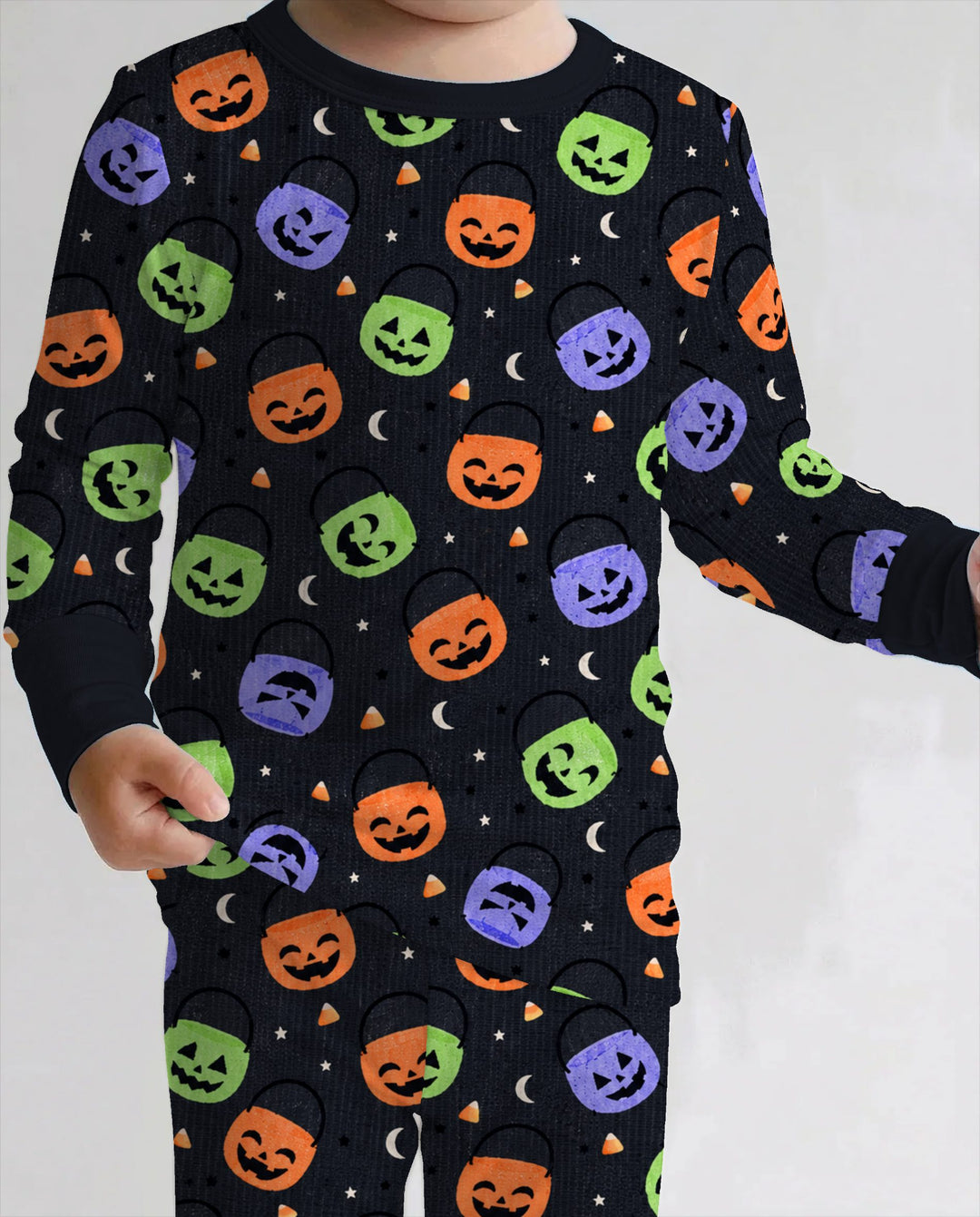 Trick or Treat Bucket Toss Bamboo Two Piece Long Sleeve Pajama Set