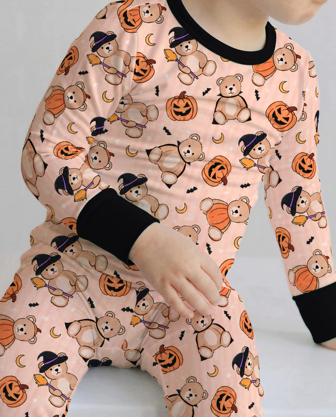 Halloween Teddy Toss Bamboo Two Piece Long Sleeve Pajama Set