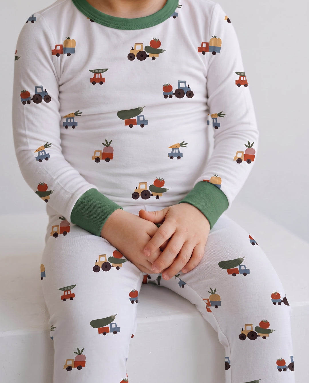 Little Harvest Wheels Bamboo Two Piece Long Sleeve Pajama Set