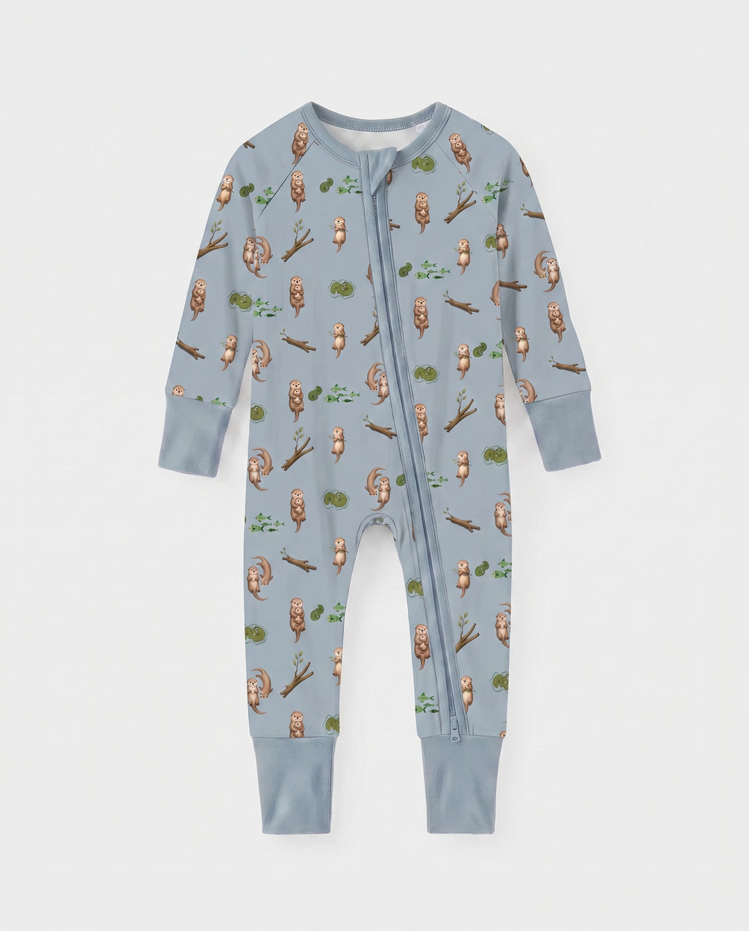 Otter Family River Days Bamboo Convertible Zipper Romper