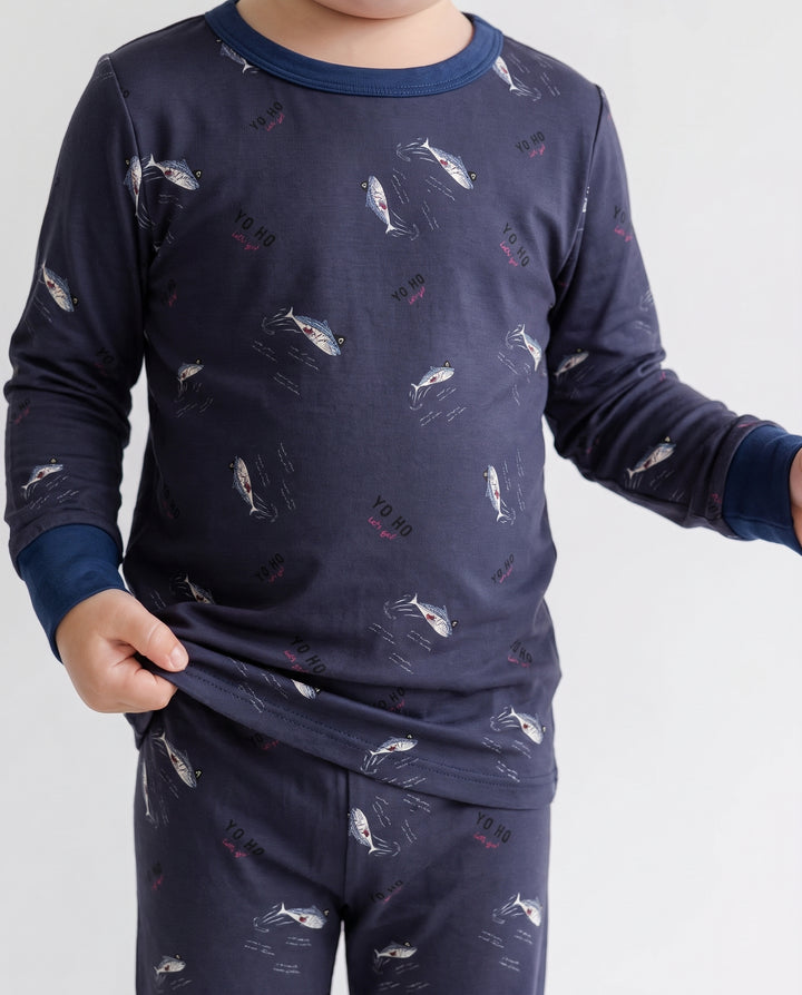 Yo Ho Squid Patrol Bamboo Two Piece Long Sleeve Pajama Set