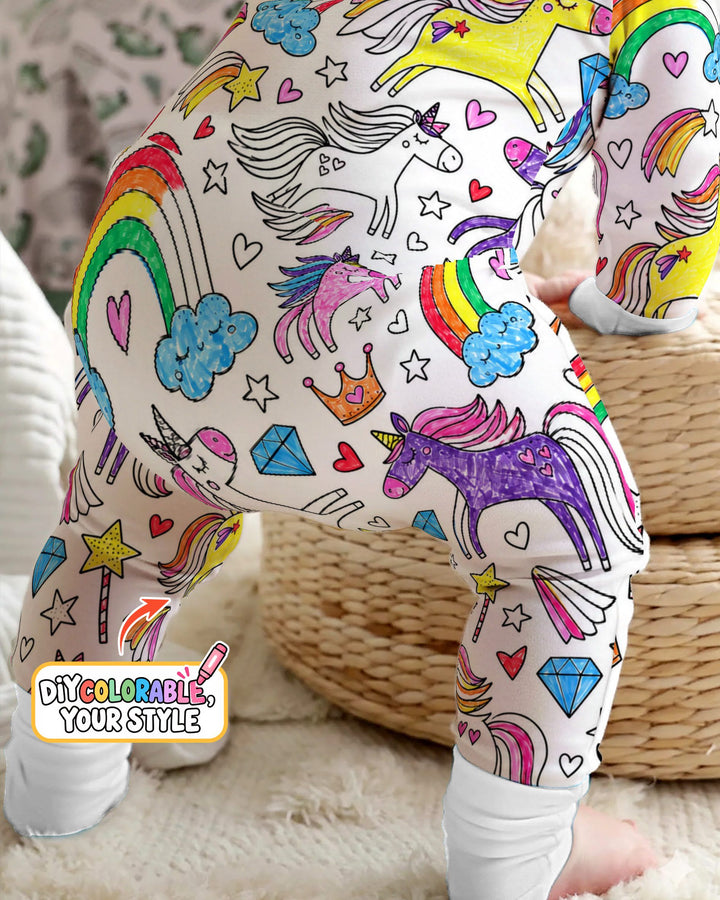 Rainbow Unicorn Magic Doodles Colorable Bamboo Convertible Zippy