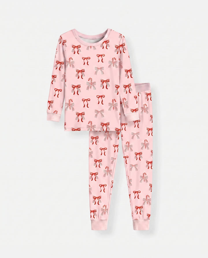 Christmas Bamboo Waffle Bamboo Two Piece Long Sleeve Pajama Set