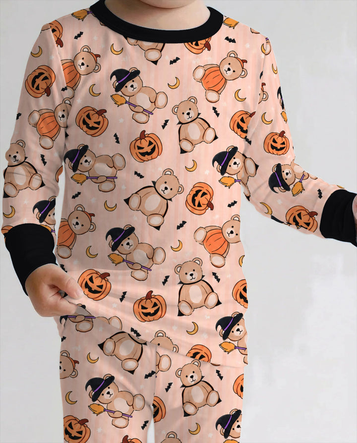 Halloween Teddy Toss Bamboo Two Piece Long Sleeve Pajama Set