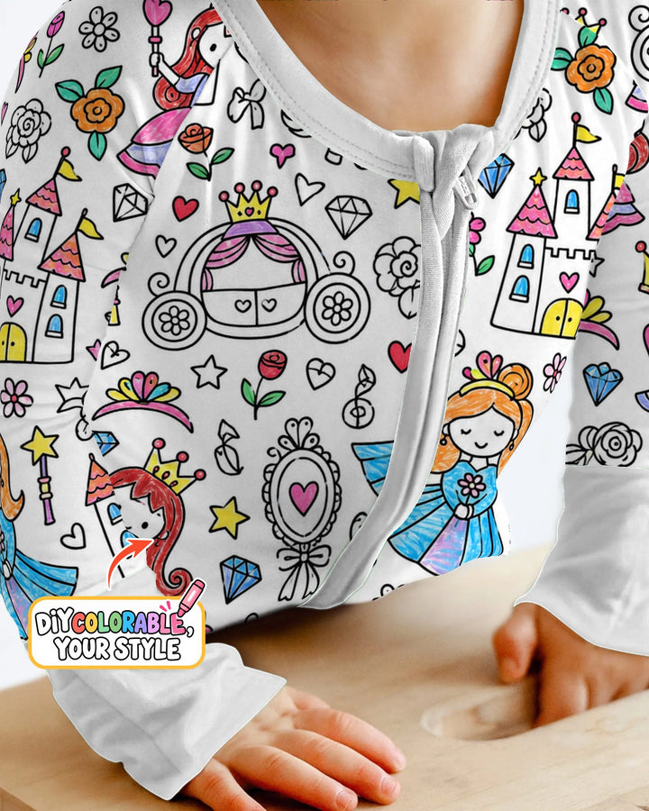 Princess Fairytale Kingdom Colorable Bamboo Convertible Zippy