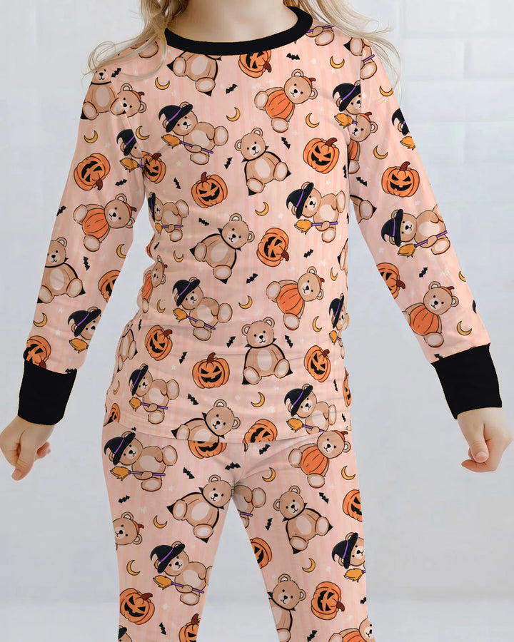 Halloween Teddy Toss Bamboo Two Piece Long Sleeve Pajama Set